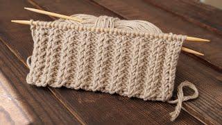 Резинка «Хлебный колос» 2/2 спицами  «Bread ear» Knitting pattern