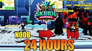 I SPENT 24 HOURS IN THIS NOOB TO PRO CHALLENGE IN SKIBIDI WARRIORS | Skibidi Warriors Update V1.6.3