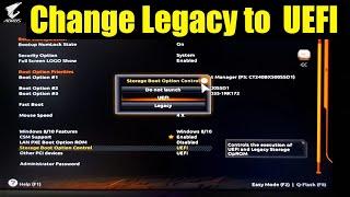 How To Change Lagacy To UEFI/UEFI To Lagacy in Gigabyte Bios