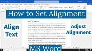 How to Set Alignment in Word Document | How to Set Text Alignment in Word | Set Alignment in Word