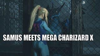 Samus Meets Mega Charizard X - Resident Evil 2 Remake Mod Showcase