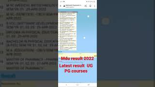 MDU result update  2022