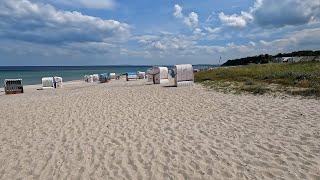 Hohwachter Bucht, Ostsee 2024. Ausflugtipp. Sandstrand. Sturmflut- Schäden auch an der Seebrücke. 4K