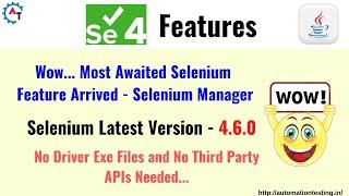 Selenium Manager in Selenium 4.6.0  || No WebDriverManager  || No .exe Files for Selenium