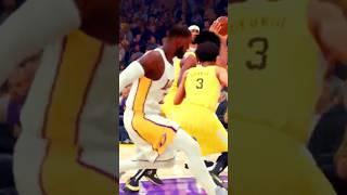 LeBron throws down a hammer dunk off an alley oop from AD #ps5 #nba #nba2k24 #basketball #shorts #2k