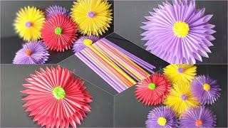 DIY drinking straw flowers 