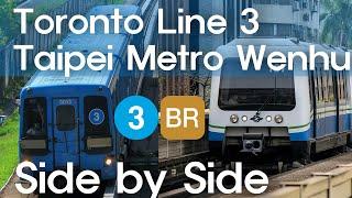 Toronto SRT Line 3 Taipei MRT Wenhu Lines Side by Side in 2 Minutes