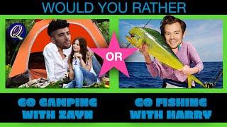 CAMPING WITH ZAYN!!!  Would You Rather  Singer Edition