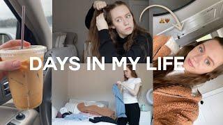 PRODUCTIVE VLOG: trying new hairstyle, content creating bts, quick clean with me | days in my life!!