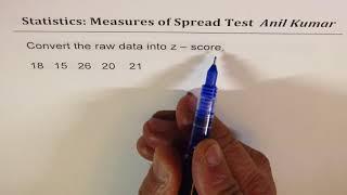 Z Score from raw data Concept Formula and Examples Test Practice | standard deviation