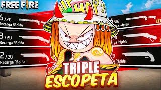 EXTREMO DESAFIO DE LA TRIPLE ESCOPETA EN FREE FIRE!!