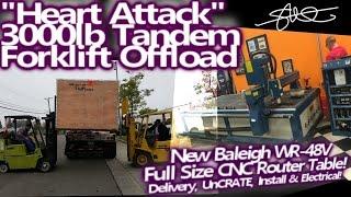 BEST UNBOXING EVER! New Baleigh WR-48V CNC Router Table - Offload, Install, Electrical