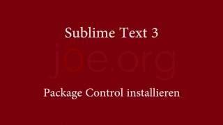 Sublime Text - Package Control Installation