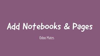 27. How To Add Notebook And Pages In Odoo Form View || Odoo 15 Tutorials