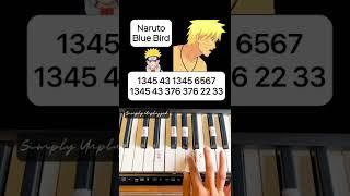 Naruto - Blue Bird (Piano Tutorial) #anime #shorts #youtubeshorts