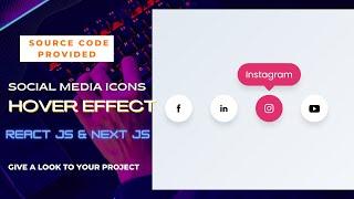 Social Media Buttons With Tooltip In React JS || Tooltip In React JS || Hover Effect In React | R8