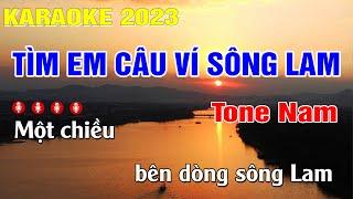 Tìm Em Câu Ví Sông Lam Karaoke Tone Nam (Bm) Nhạc Sống | Trung Hiếu