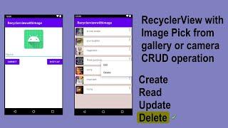 Android Studio CRUD | #4 | Delete RecyclerView SQLite Database | RecyclerView CRUD with image
