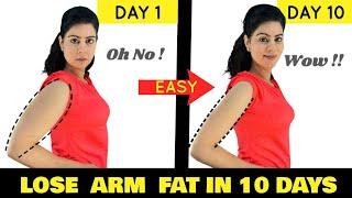 Women’s Workout : Reduce Arm Fat in 10 Days | 7 Mins Easy Home Workout ( No Equipment )  - MUST  TRY