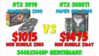 Nvidia RTX 3070 VS RTX 3080 Ti Gaming Benchmark Ultra Wide QHD (3440x1440)