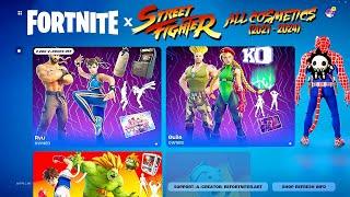 Fortnite STREET FIGHTER All Skins, Emotes and Cosmetics (2021-2024)