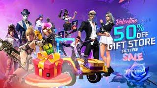 Valentine GIFT Store 50 off Ff, RoseEmote Return | Free Fire New Event | Ff New Event | New Event ff