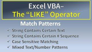 Excel VBA Like Operator