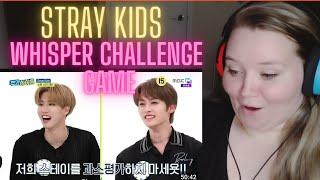  FIRST Reaction to STRAY KIDS WHISPER GAME CHALLENGE ( SILENT SINGER ) 