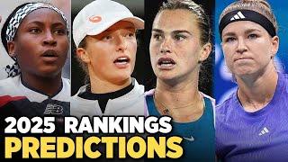 Top 10 Ranking PREDICTIONS for WTA Tour 2025 | Tennis Talk News