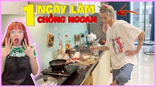 Đức Mõm Một Ngày Làm " Chồng " Ngoan , Xem Phản Ứng Bé Mon Thế Nào