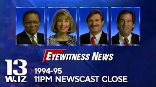 WJZ-TV Baltimore | Eyewitness News at Eleven Close | 1994-1995 | WJZ 13