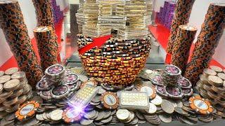 Massive golden Tower High Limit Coin Pusher