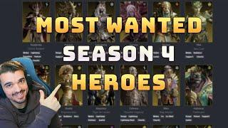 My Season 4 MOST WANTED HEROES | Dragonheir Silent Gods