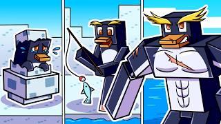 I Survived 100 DAYS as a MACARONI PENGUIN in HARDCORE Minecraft!