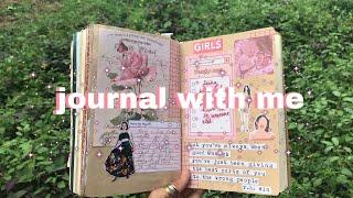  real time journal with me | soft music + background noise | pink theme 