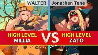 GGST ▰ WALTER (Millia) vs Jonathan Tene (Zato-1). High Level Gameplay
