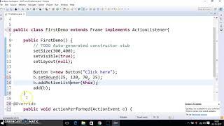 6  Java AWT program for Button using actionListener