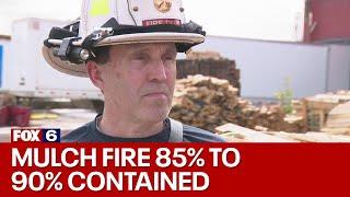 Slinger mulch fire now 85% to 90% contained | FOX6 News Milwaukee