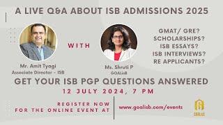 Live Q&A about ISB Admissions 2025