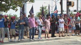 Trump supporters, protesters stand shoulder to shoulder outside Atlanta rally