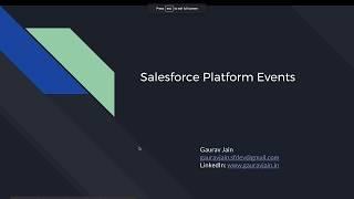 Salesforce Platform Events - With Sample Code and Demo