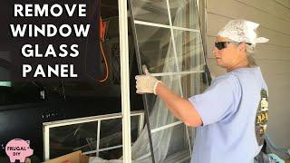 Remove a Double-Pane Glass Panel from Aluminum Window Frame