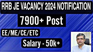 RRB JE 2024 OFFICIAL NOTIFICATION OUT| 7950+ POST | ALL FRESHERS ELIGIBLE