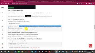 0x01  Git  Step 4 & 5   Open the sandbox & Clone your repository