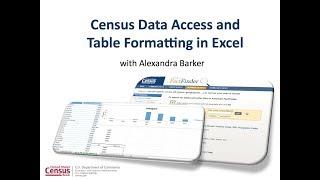 Basic Census Data Access and Table Formatting in Excel