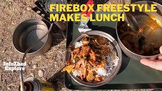 Firebox Freestyle makes lunch by a Canal