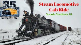 Steam Locomotive Cab Ride in the Snow: Nevada Northern 81