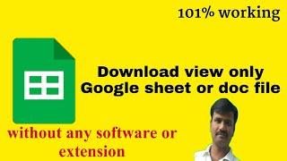 how to download view only Google sheet