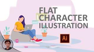 Flat Character illustration | Adobe illustrator | Vector Art | Speed Art