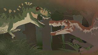 T-REX vs SPINOSAURUS | EPIC JURASSIC PARK BATTLE ANIMATION